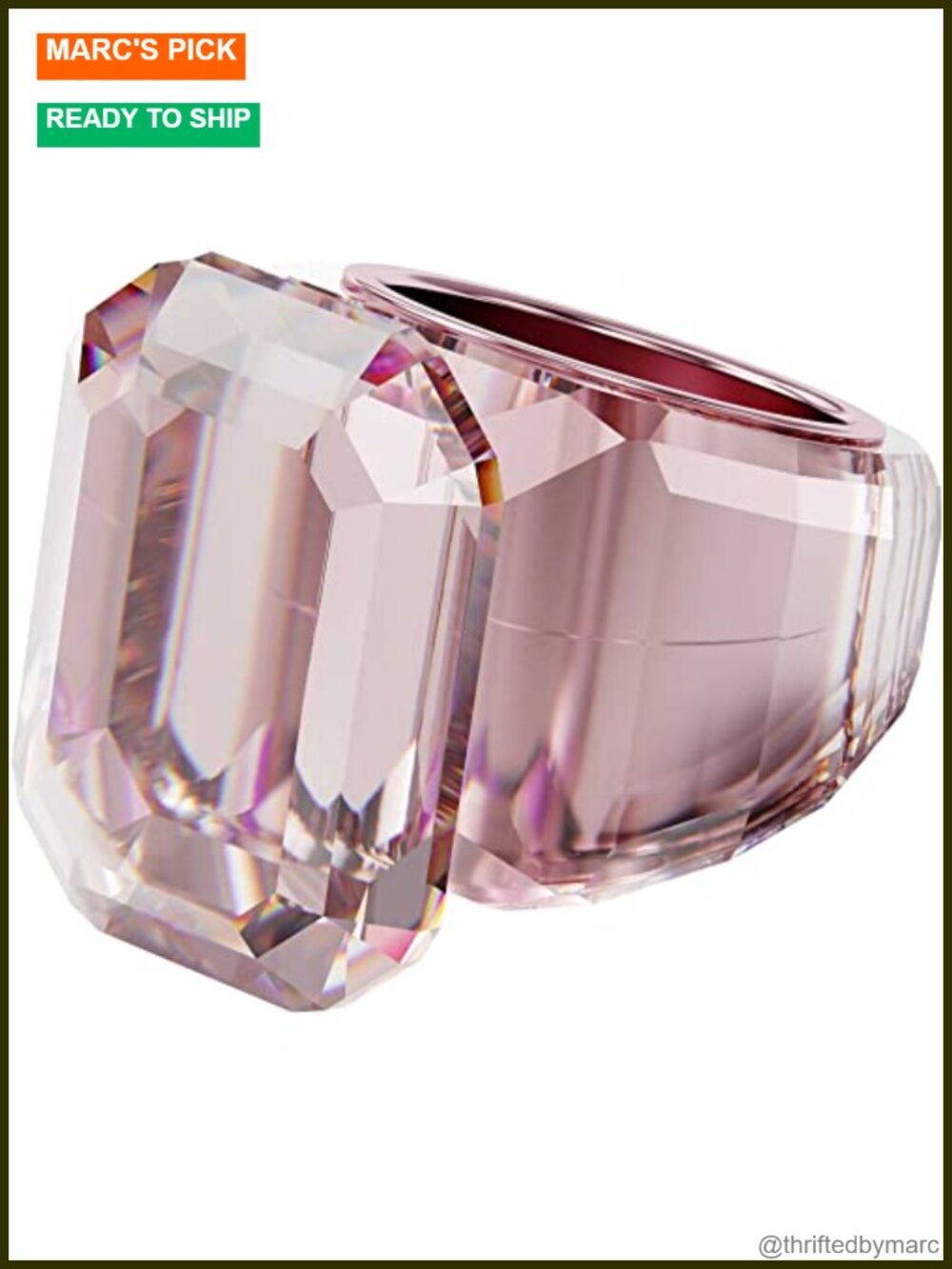 Swarovski Lucent Crystal Cocktail Ring Statement Jewelry